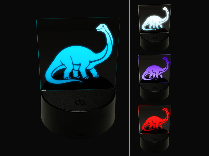 Brontosaurus Dinosaur 3D Illusion LED Night Light Sign Nightstand Desk Lamp