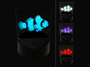 Clownfish Clown Fish 3D Illusion LED Night Light Sign Nightstand Desk Lamp