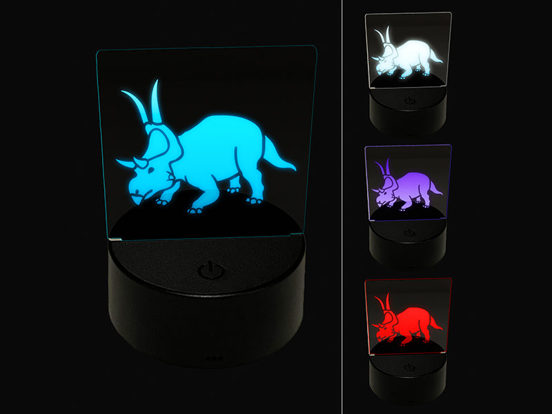 Diabloceratops Dinosaur 3D Illusion LED Night Light Sign Nightstand Desk Lamp