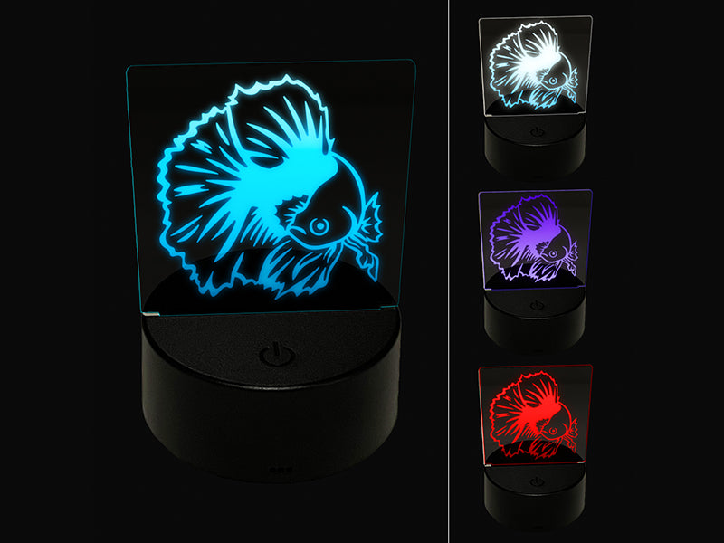 Fancy Betta Fish 3D Illusion LED Night Light Sign Nightstand Desk Lamp