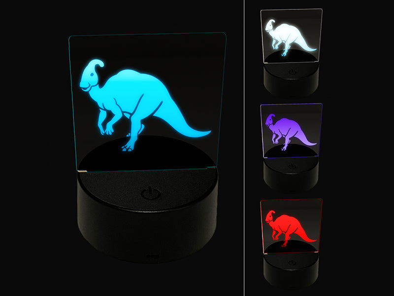 Parasaurolophus Dinosaur 3D Illusion LED Night Light Sign Nightstand Desk Lamp