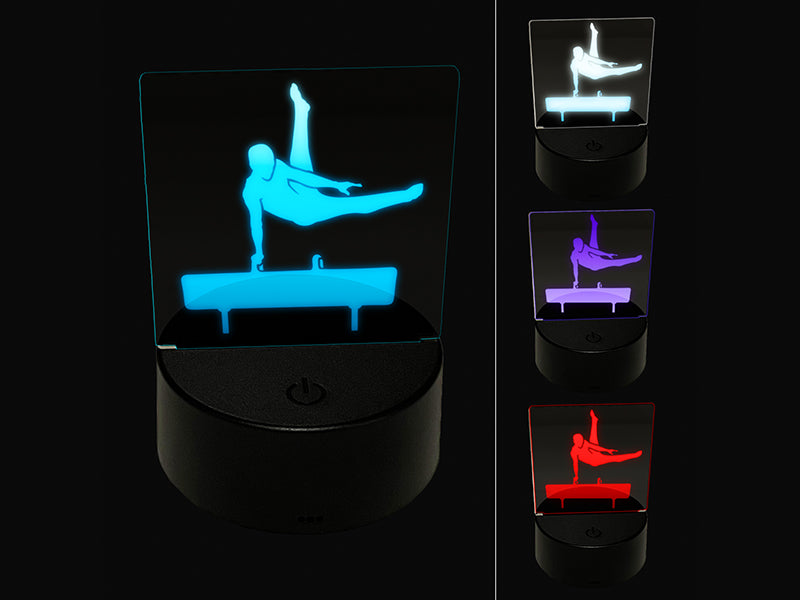 Pommel Horse Artistic Gymnastics 3D Illusion LED Night Light Sign Nightstand Desk Lamp