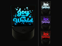 Joy to the World Snowflakes Christmas 3D Illusion LED Night Light Sign Nightstand Desk Lamp