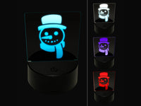 Snowman Face with Scarf Winter 3D Illusion LED Night Light Sign Nightstand Desk Lamp