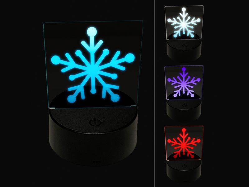 Star Snowflake Winter 3D Illusion LED Night Light Sign Nightstand Desk Lamp