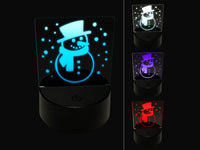 Winter Snowman 3D Illusion LED Night Light Sign Nightstand Desk Lamp