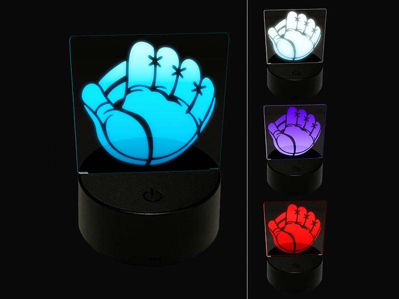 Baseball Catchers Mitt Gloves 3D Illusion LED Night Light Sign Nightstand Desk Lamp