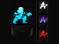 Baseball Player Catcher with Mitt 3D Illusion LED Night Light Sign Nightstand Desk Lamp