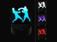 Boxers Boxing Fighting Punch Dodge 3D Illusion LED Night Light Sign Nightstand Desk Lamp