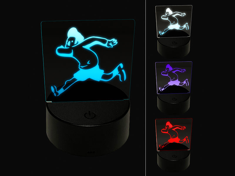 Cartoon Running Man Exercise 3D Illusion LED Night Light Sign Nightstand Desk Lamp