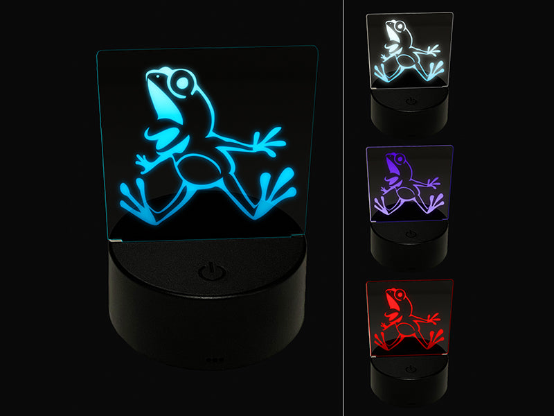 Frog Leaping from Shock and Surprise 3D Illusion LED Night Light Sign Nightstand Desk Lamp