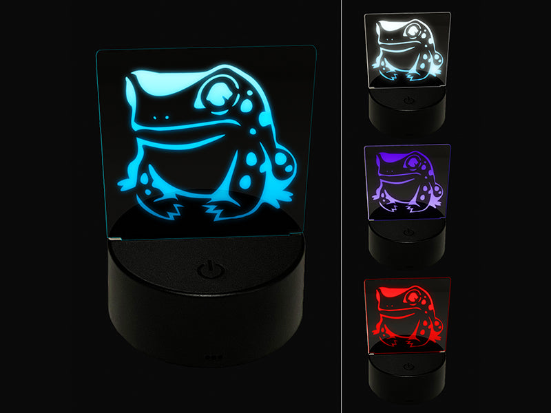 Frog Toad Sitting and Staring 3D Illusion LED Night Light Sign Nightstand Desk Lamp