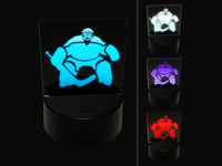 Hockey Goalie Goalkeeper with Stick 3D Illusion LED Night Light Sign Nightstand Desk Lamp