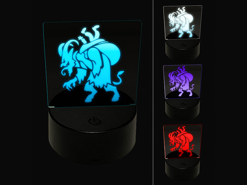 Krampus Christmas Monster Demon Devil 3D Illusion LED Night Light Sign Nightstand Desk Lamp