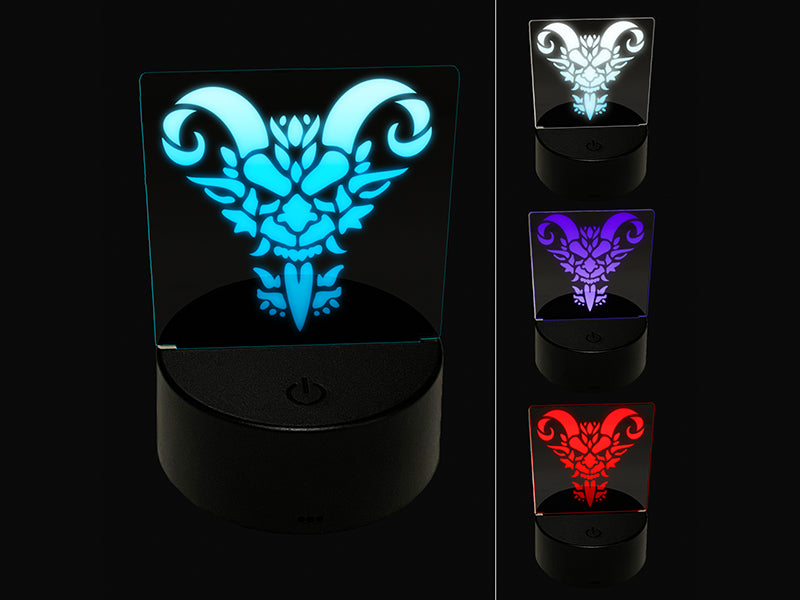 Krampus Face with Tongue Out Christmas Demon Devil 3D Illusion LED Night Light Sign Nightstand Desk Lamp