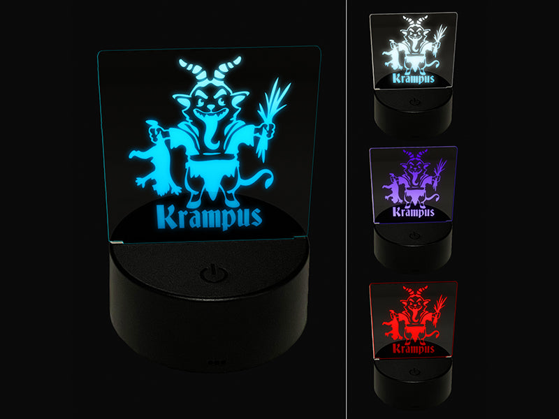 Little Krampus Christmas Monster Taking Child Demon Devil 3D Illusion LED Night Light Sign Nightstand Desk Lamp