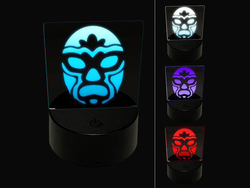 Luchador Mexican Wrestler Mask Lucha Libre 3D Illusion LED Night Light Sign Nightstand Desk Lamp