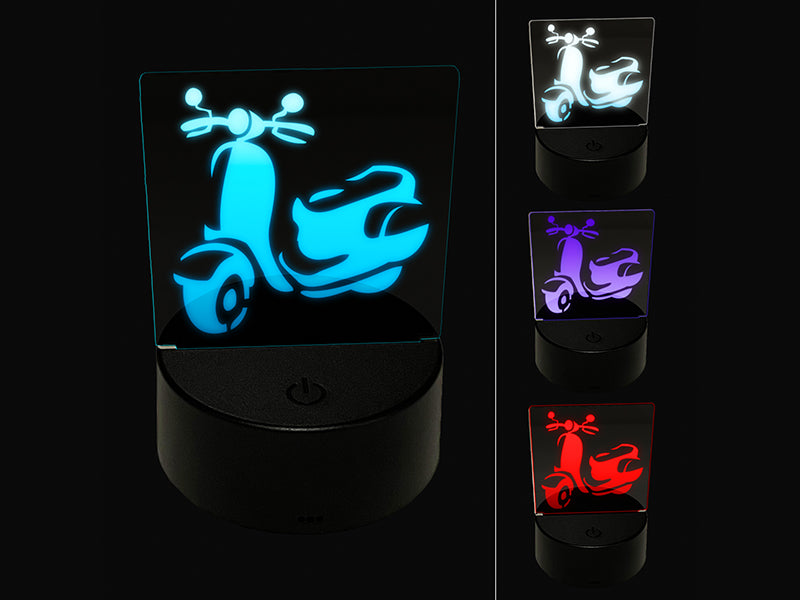 Moped Motor Scooter Motorcycle Vehicle 3D Illusion LED Night Light Sign Nightstand Desk Lamp