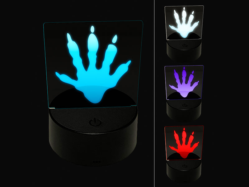 Raccoon Trash Panda Hand Print 3D Illusion LED Night Light Sign Nightstand Desk Lamp