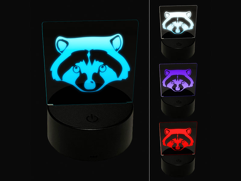 Raccoon Trash Panda Head 3D Illusion LED Night Light Sign Nightstand Desk Lamp