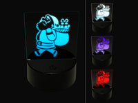 Santa Claus with Bag of Gifts Christmas Holiday 3D Illusion LED Night Light Sign Nightstand Desk Lamp