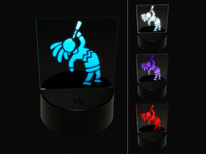 Southwestern Style Tribal Kokopelli Fertility Deity God 3D Illusion LED Night Light Sign Nightstand Desk Lamp