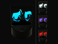 Worried Cartoon Eyes Looking to the Side 3D Illusion LED Night Light Sign Nightstand Desk Lamp