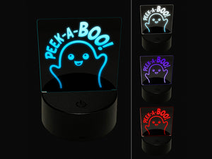 Halloween Peek A Boo Peeking Ghost 3D Illusion LED Night Light Sign Nightstand Desk Lamp