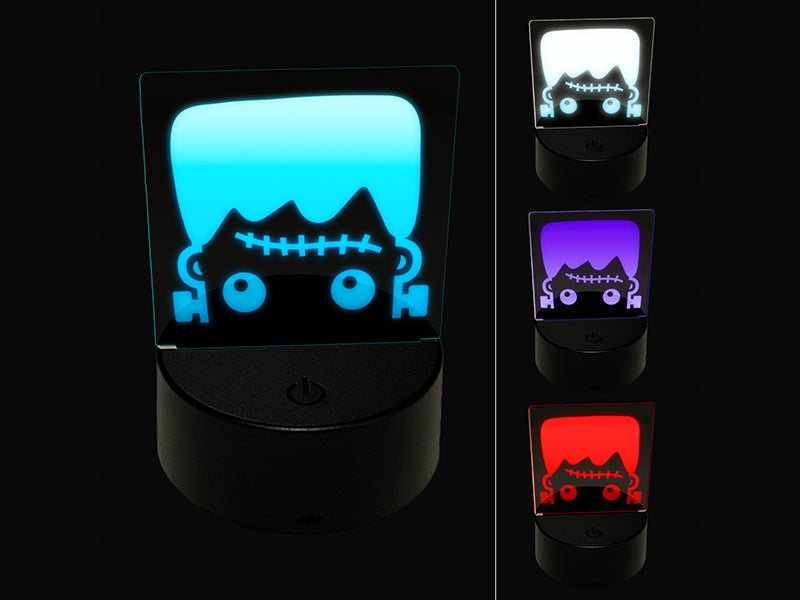 Peeking Frankenstein Halloween 3D Illusion LED Night Light Sign Nightstand Desk Lamp