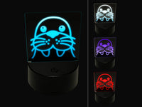 Peeking Walrus 3D Illusion LED Night Light Sign Nightstand Desk Lamp