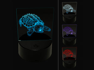 Alligator Snapping Turtle 3D Illusion LED Night Light Sign Nightstand Desk Lamp