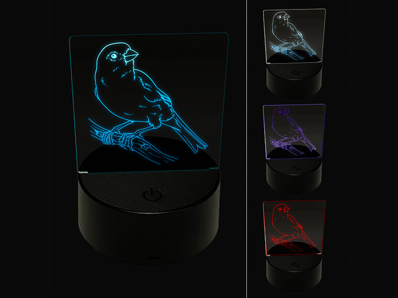 Canary Songbird Bird 3D Illusion LED Night Light Sign Nightstand Desk Lamp