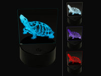 Red-Eared Slider Turtle Pet Reptile 3D Illusion LED Night Light Sign Nightstand Desk Lamp