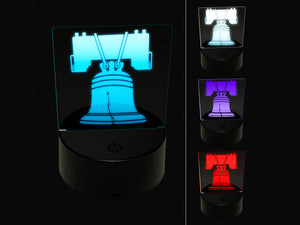 Liberty Bell Philadelphia Landmark United States of America 3D Illusion LED Night Light Sign Nightstand Desk Lamp