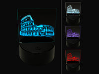 Roman Rome Colosseum Amphitheatre Italy Landmark 3D Illusion LED Night Light Sign Nightstand Desk Lamp