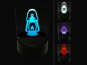 Camping Lantern 3D Illusion LED Night Light Sign Nightstand Desk Lamp