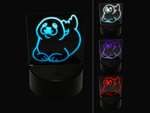 Baby Harp Seal 3D Illusion LED Night Light Sign Nightstand Desk Lamp