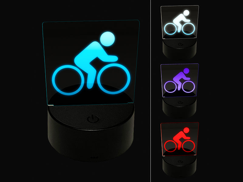 Biking Cycling Bicycle Bike Icon 3D Illusion LED Night Light Sign Nightstand Desk Lamp