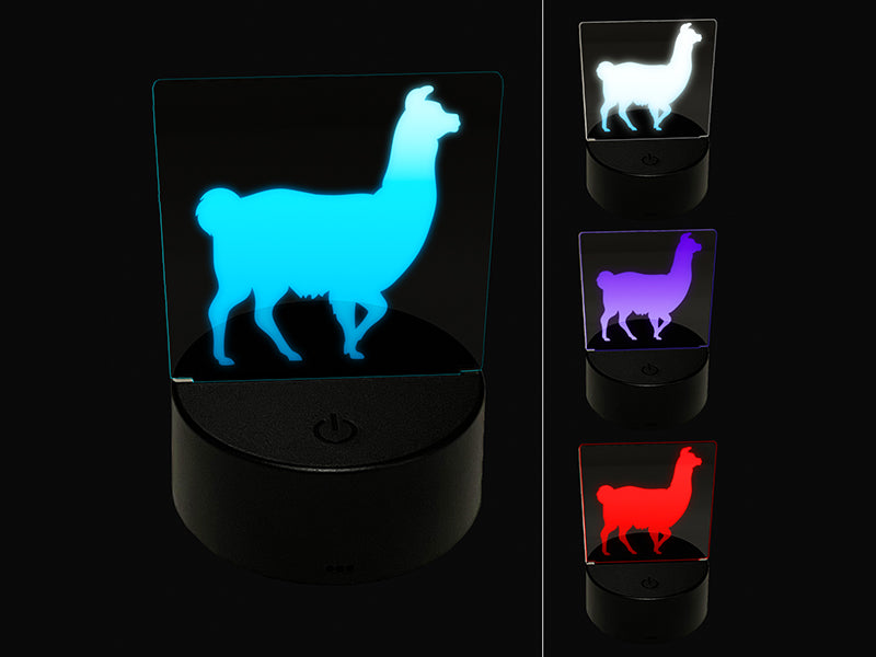 Llama Silhouette 3D Illusion LED Night Light Sign Nightstand Desk Lamp