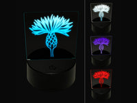 Cornflower Bachelor's Button Bloom 3D Illusion LED Night Light Sign Nightstand Desk Lamp