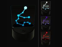 Aquarius Zodiac Star Constellations 3D Illusion LED Night Light Sign Nightstand Desk Lamp