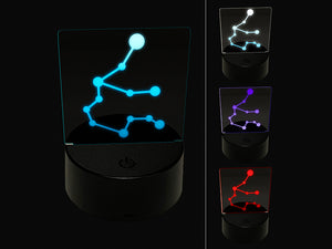 Aquarius Zodiac Star Constellations 3D Illusion LED Night Light Sign Nightstand Desk Lamp