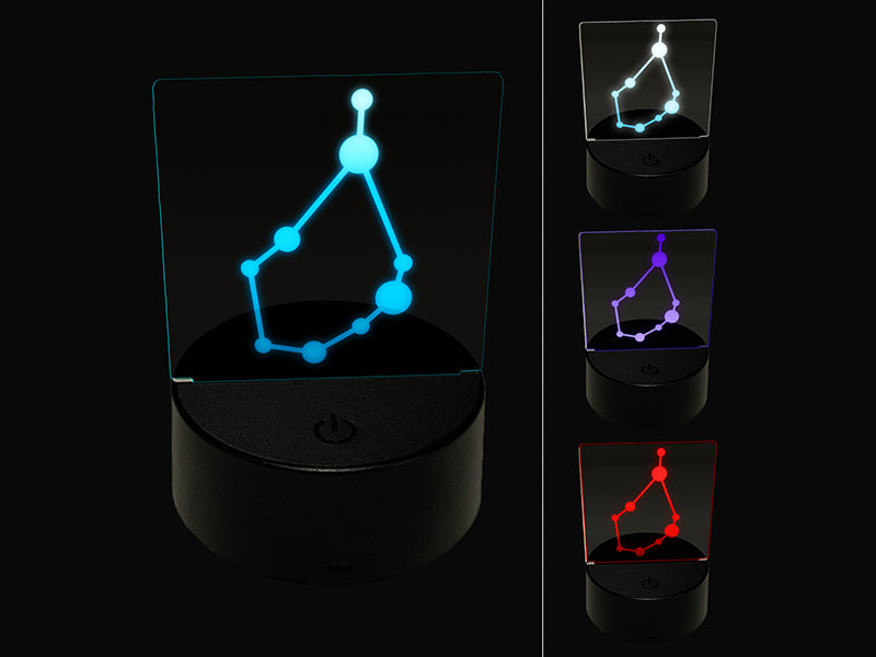 Capricorn Zodiac Star Constellations 3D Illusion LED Night Light Sign Nightstand Desk Lamp