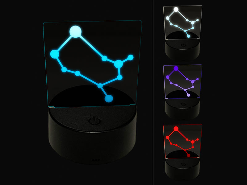 Gemini Zodiac Star Constellations 3D Illusion LED Night Light Sign Nightstand Desk Lamp