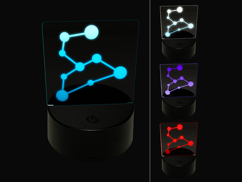 Leo Zodiac Star Constellations 3D Illusion LED Night Light Sign Nightstand Desk Lamp