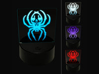 Spooky Spider with Skeleton Skull Markings 3D Illusion LED Night Light Sign Nightstand Desk Lamp