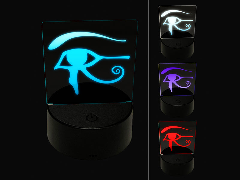 Wedjat Eye of Horus Udjat Egyptian Symbol of Protection 3D Illusion LED Night Light Sign Nightstand Desk Lamp