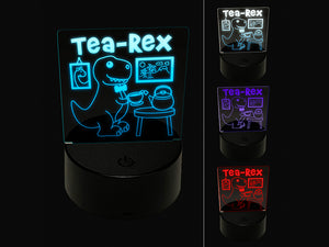 Tea Rex Tyrannosaurus Rex Dinosaur 3D Illusion LED Night Light Sign Nightstand Desk Lamp