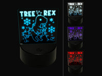 Christmas Tree Rex T-Rex Tyrannosaurus Dinosaur Pun 3D Illusion LED Night Light Sign Nightstand Desk Lamp