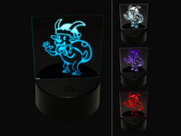 Creepy Vintage Cartoon Krampus Christmas 3D Illusion LED Night Light Sign Nightstand Desk Lamp